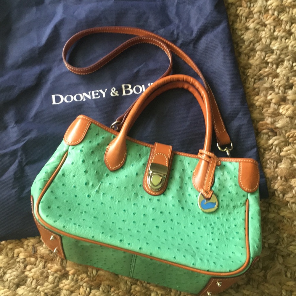 Dooney & Bourke Mint Ostrich Satchel Bag